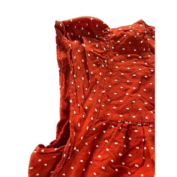 Banana Republic Orange Polka Dot Sleeveless Tank Top Women's Size Medium - Picture 3 of 7
